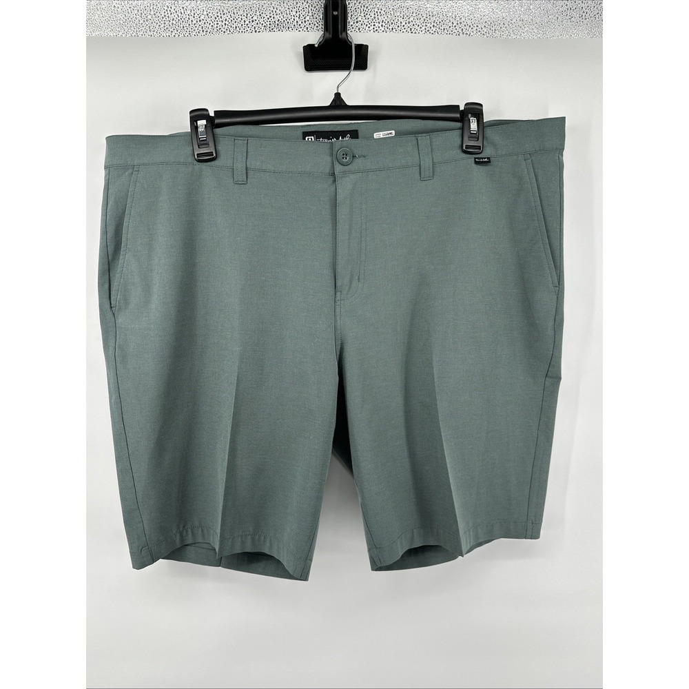 Travis Mathew 42x9.5" Green Stripe Stretch Performance Golf Mens Shorts